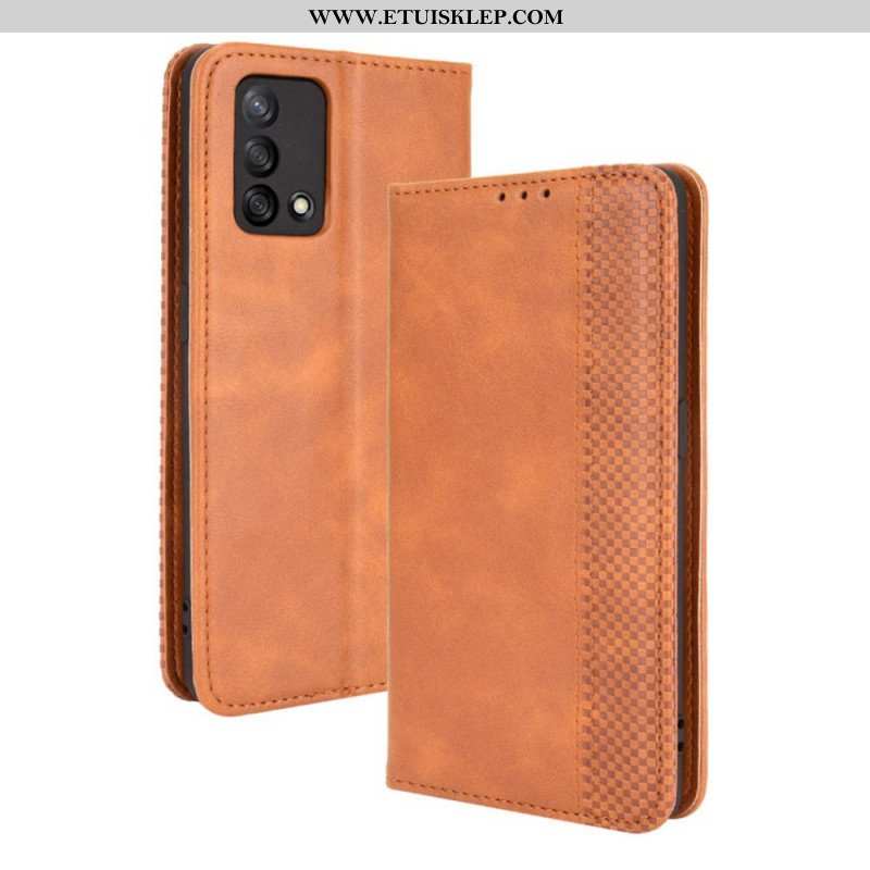 Etui Na Telefon do Oppo A74 4G Etui Folio Stylizowany Efekt Skóry W Stylu Vintage